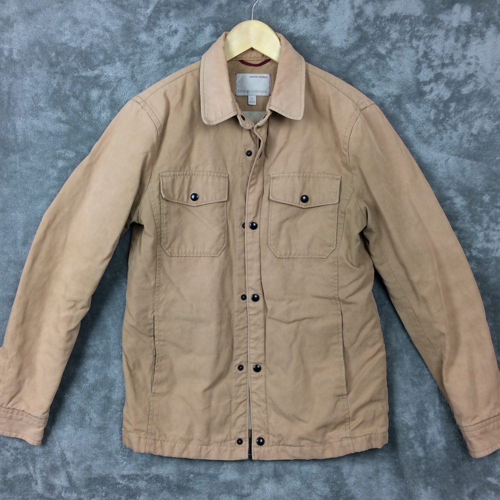 Banana Republic Heritage Collection Jacket Mens S Tan Cotton Utility Field Coat